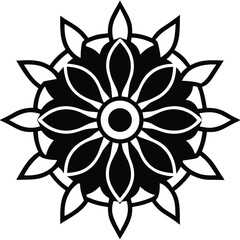 Burnt orange asymmetrical mandala vector design