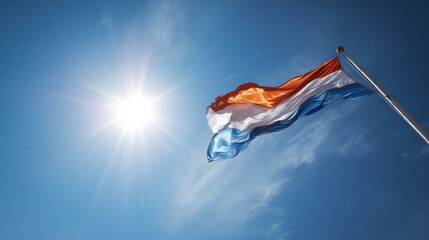 Fototapeta premium Independence day celebration concept with high-flying flag