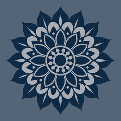 Intricate dark slate mandala design in vector format