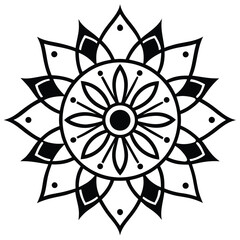 Vibrant detailed mandala design in cmyk and grayscale