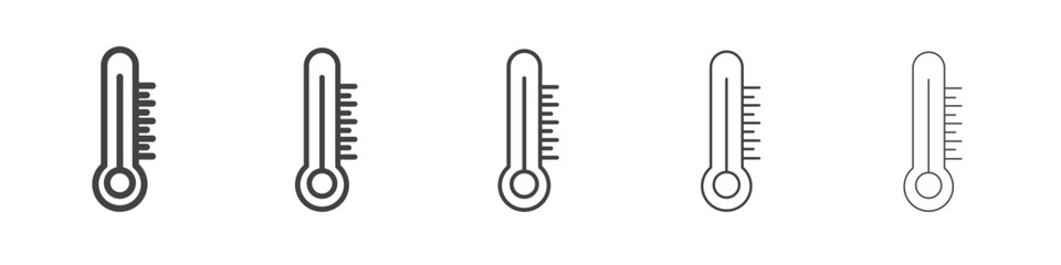 Temperature icon vector outline set illustration sign