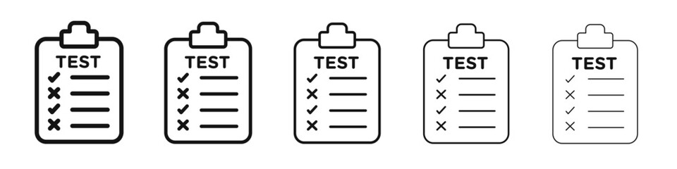 Test icon vector outline set illustration sign