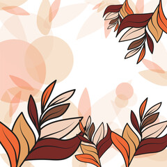 Autumn floral decoration vector with nature leaf illustration, perfect for vintage textile decoration or wallpaper with copy space for texts.