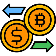 Cryptocurrency Coin lineal color icon