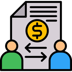 P2P Lending lineal color icon