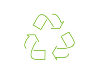 Green Recycling Sign outline for Sustainability Symbol