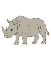 Gray Rhinoceros Vector Illustration