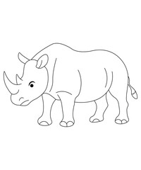 Rhinoceros Line Art Illustration