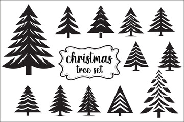 Obraz premium Christmas Tree SVG Bundle | Unique Pine & Spruce Tree Silhouettes for Crafts & Cricut