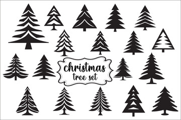 Obraz premium Rustic Christmas Tree SVG Bundle | Hand-Drawn Pine Tree Silhouettes for Cricut & Crafts