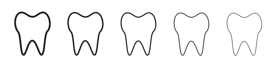 Tooth icon vector outline set illustration sign