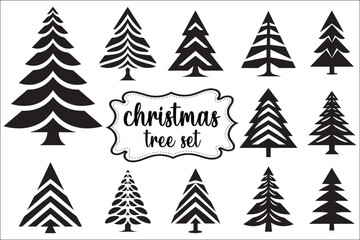 Obraz premium Christmas Tree SVG Set | Bold Pine Tree Silhouettes for Cricut, Cards, and Holiday DIY