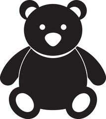 Simple teddy bear silhouette isolated on white background