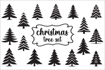 Obraz premium Modern Christmas Tree SVG Bundle | Geometric Pine Tree Clipart for Holiday Crafts, Cricut & Sublimation