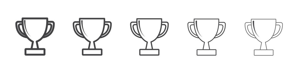 Trophy icon vector outline set illustration sign