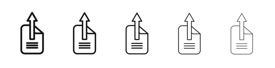 Upload icon vector outline set illustration sign
