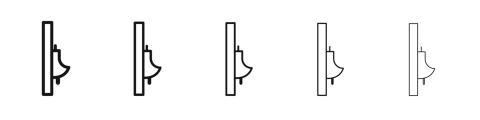 Urinal icon vector outline set illustration sign