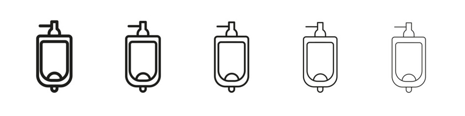 Urinal icon vector outline set illustration sign