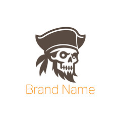 Happy cartoon skull in a hat vector illustration. CMYK color mode. Fully vector file. Easy to download.