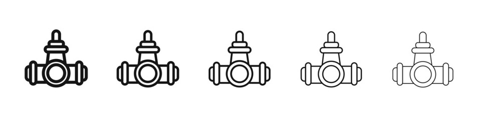 Valve icon vector outline set illustration sign