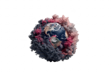 Earth Enveloped in Smoke
