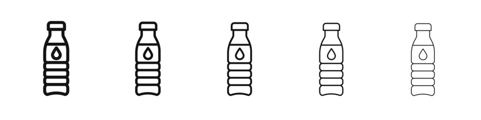 Water bottle icon vector outline set illustration sign