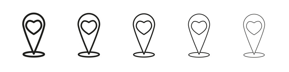 Wedding Location icon vector outline set illustration sign