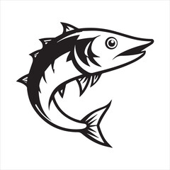 Fototapeta premium barracuda fish silhouette vector