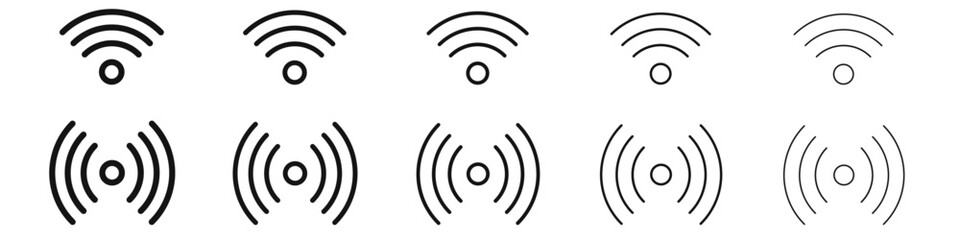 wifi signal icon vector outline set illustration sign