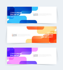 Geometric banner design with Vector presentation template.