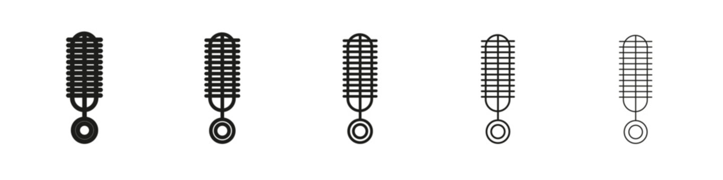 Wire brush icon vector outline set illustration sign