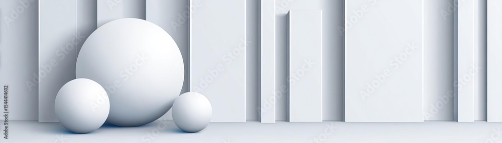 Aufkleber abstract 3d composition with geometric shapes in a minimal design.