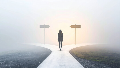 A Person at a Crossroads of an Unknown Future