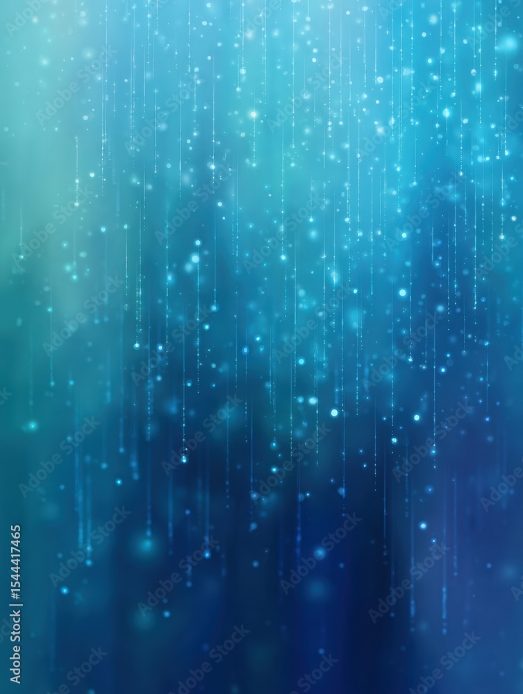 Poster Abstract Blue Rain Gently Falls Across a Soft Gradient Background Creating a Soothing and Tranquil Atmosphere That Evokes Calmness and Serenity