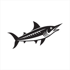 barracuda fish silhouette vector