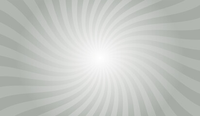 Fototapeta premium Sun ray vector background. Gray swirl radial beam sunrise or sunset light retro design illustration. Light sunburst glowing background. 