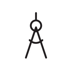 Geometry compass tool symbol. Technical compass icon for geometry, math, or drafting visuals.