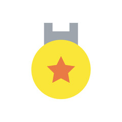 Winner Trophy medal with star icon. Champion reward icon, great for sports or competition designs.