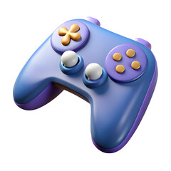 Stylized 3d render of a purple and blue game controller