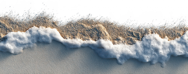 Foamy wave cresting on sandy shore