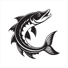 barracuda fish silhouette vector