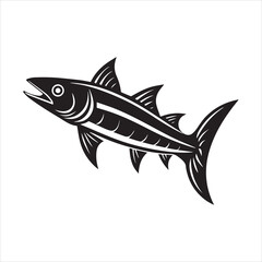 Obraz premium barracuda fish silhouette vector