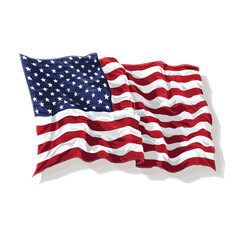Fototapeta premium Vector illustration of american flag isolated in White Background, american flag vector