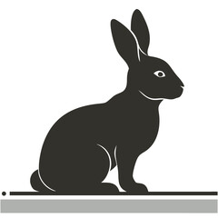black and white rabbit