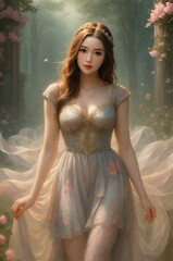 Fantasy Princess in Enchanted Forest
