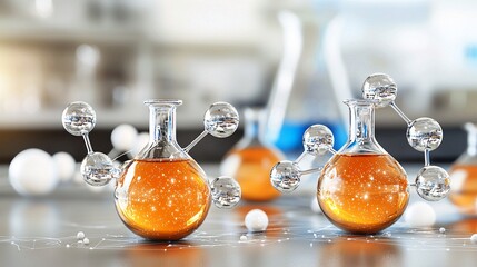 Close-Up View of Nanoparticles in Laboratory Glassware Experiment