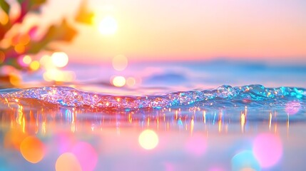 Ocean wave sunset bokeh beach calmness