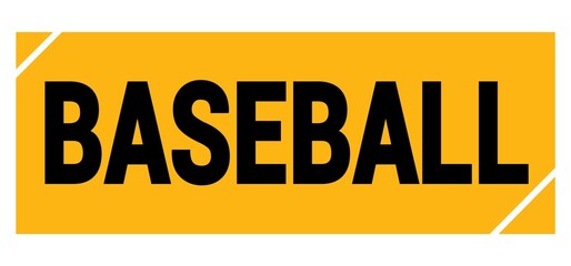 BASEBALL text on yellow-black grungy stamp sign.