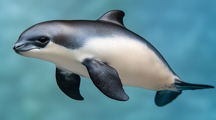 Close-up View of a Dolphin in a Serene Ocean Environment