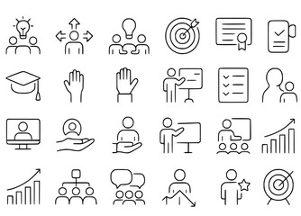 Education and Learning Line Icons Set